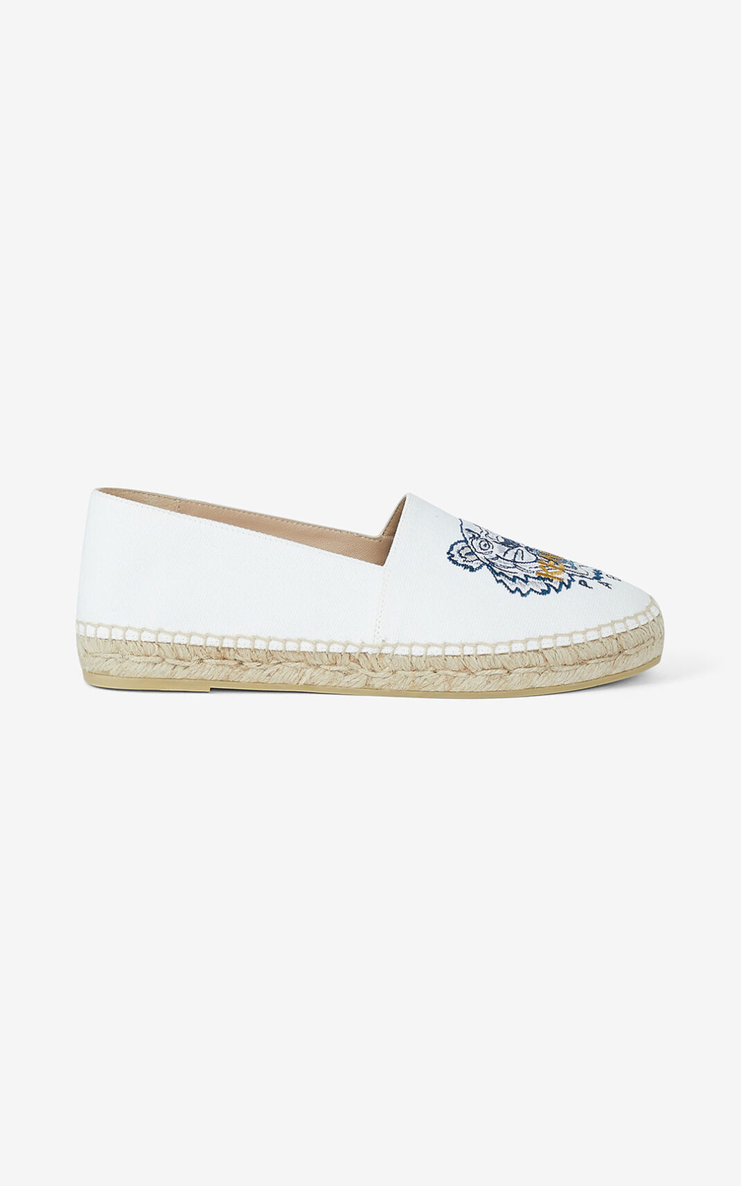 Kenzo Tiger Kanvas Espadril Bayan Beyaz | 9534-VRIML